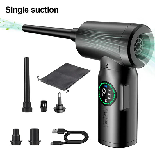 Frendorf | 2-in-1 Tragbarer Staubsauger & Bläser | 7500mAh Batterie, LED Licht & Vielseitig für Zuhause, Auto & Büro Reinigung