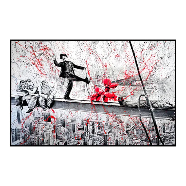 Modern Pop Wall Art Street Graffiti Bus Car Charles Chaplin HD Canvas Nordic Poster Print Home Bedroom Living Room Decoration