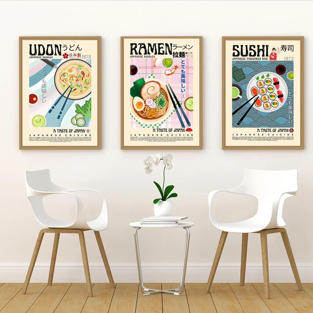 Japanische Retro Lebensmittelposter