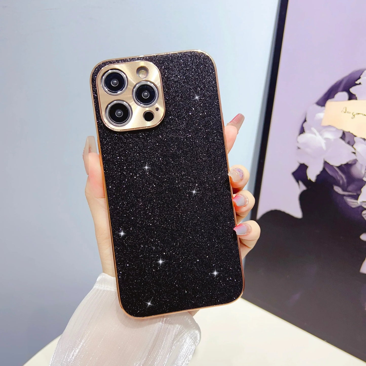 Frendorf | Leder Premium MagSafe Apple iPhone Hülle mit galvanisiertem Rahmen | Goldener Rahmen Case, Kameraschutz - Schutzhülle für iPhone 15, 14 Pro Max Plus