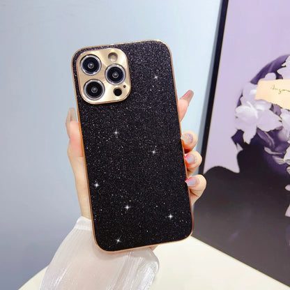 Frendorf | Leder Premium MagSafe Apple iPhone Hülle mit galvanisiertem Rahmen | Goldener Rahmen Case, Kameraschutz - Schutzhülle für iPhone 15, 14 Pro Max Plus