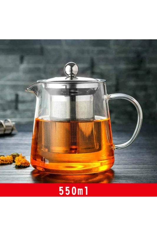 Edelstahl-Infuser-Glas-Teekanne
