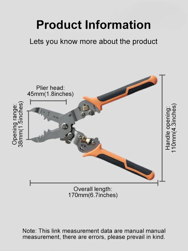Heavy-Duty 10in1 Drahtschneider Abisolierzange