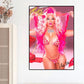 Moderne Pink Ästhetik Wandkunst Sängerin Nicki Mina HD Öl auf Leinwand Poster und Drucke Zuhause Schlafzimmer Wohnzimmer Dekor Geschenke