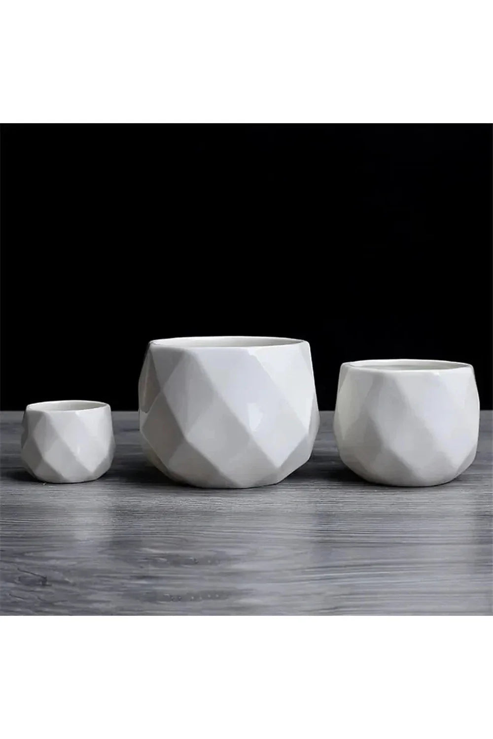 Geometrische Eleganz Weiße Blumentöpfe