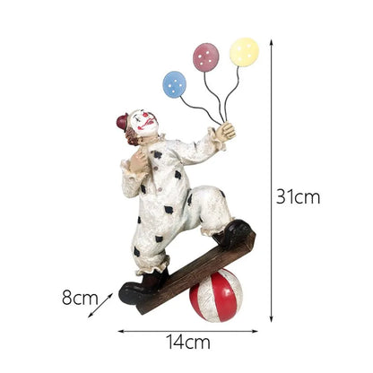 Vilead Zirkusclown Statue Joker Figurine Buffoon Puppe Sammlung Wohnzimmer Innendekoration Wohnungsdesign Bürotisch Dekor