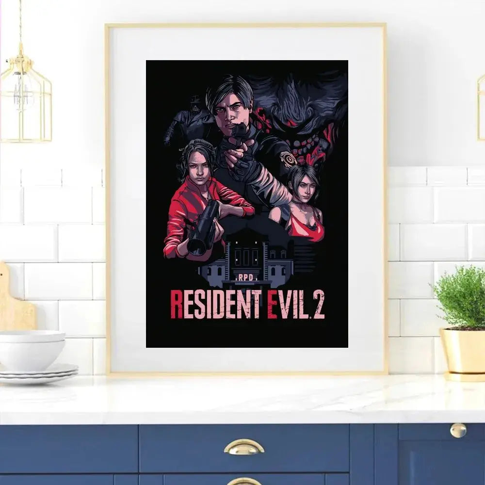 Game R-RESIDENT E-EVIL Poster Zuhause Raum Dekor Wohnzimmer Schlafzimmer Ästhetik Kunst Wandmalerei Aufkleber