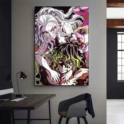Demon Slayer Kibutsuji Muzan Kokushibou Anime Poster Galerie Drucke Malerei Wand Leinwand Bilder Wohnzimmer Aufkleber