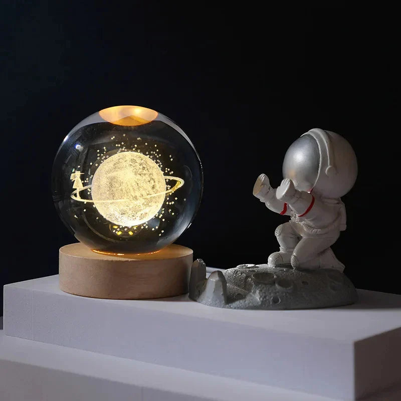 3D Mondkristallkugel Lampe