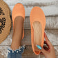 Frendorf | Frauen Rundzehen-Flachschuhe Einfarbige Strickslippers Legere Atmungsaktive Ballerinas Frauen Flachschuhe Loafers Frauen