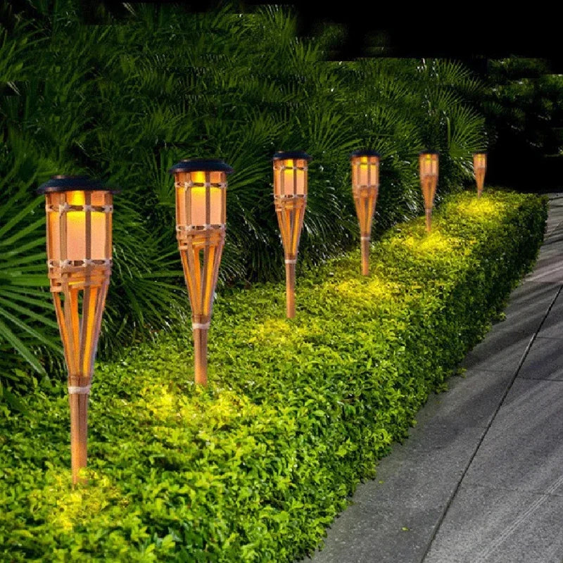Frendorf | TikiGlow Solar-Fackel 5er-Set | Flammenoptik LED Gartenleuchten | Solarbetrieben | Dekoratives Licht für Außen