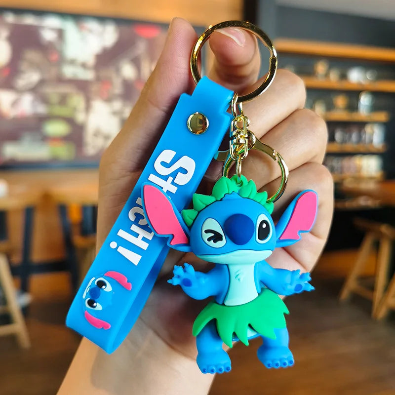 Anime Disney Schlüsselanhänger - Süßer Mickey Mouse, Minnie, Lilo und Stitch Cartoon Schlüsselring, Ornament und Autoanhänger, Perfekte Geschenke für Kinder