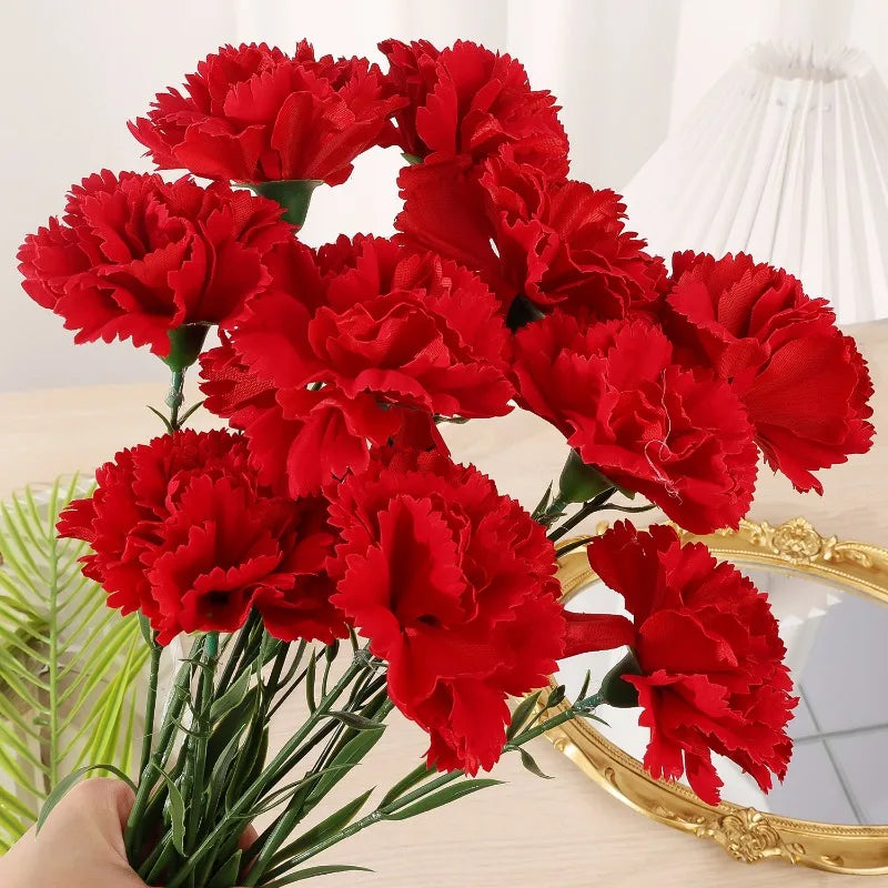 Frendorf | 10/1PCS Künstliche Nelkenblumen - Luxus Kunstblumenstrauß für Zuhause, Hochzeit, Partydekoration, Innenbenutzung