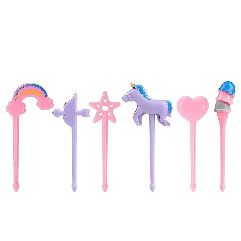 Niedliche Mini Lebensmittelspießchen für Kinder: Tier Cartoon Gabeln mit Ausstecher und Silikon Lunchbox Trennwände - Perfekt für Snacks, Kuchen und Früchte