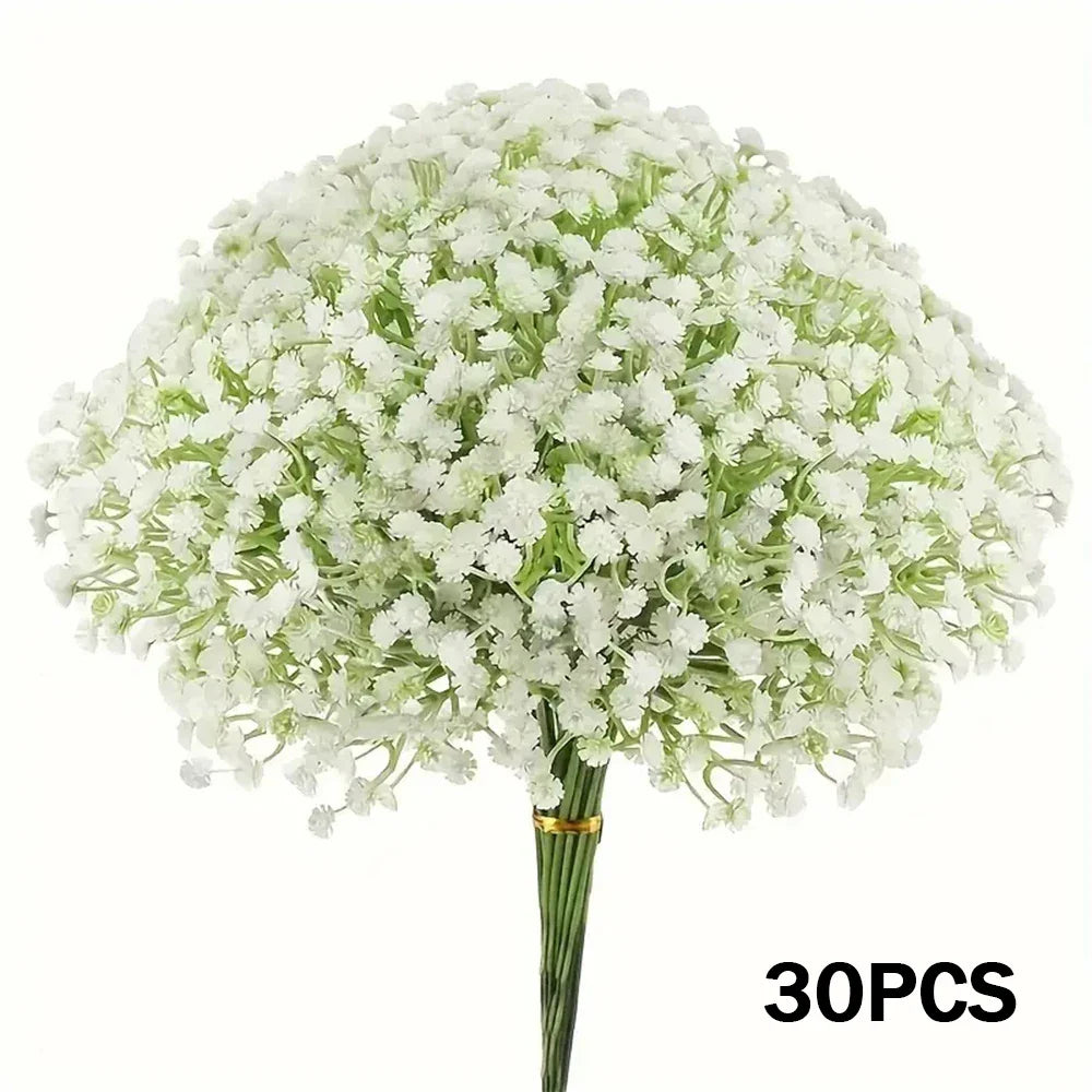 Frendorf | 30 Stück Künstliche Schleierkrautblumen – Real Touch Gypsophila für Hochzeit, Verlobung, Zuhause und Raumdekoration
