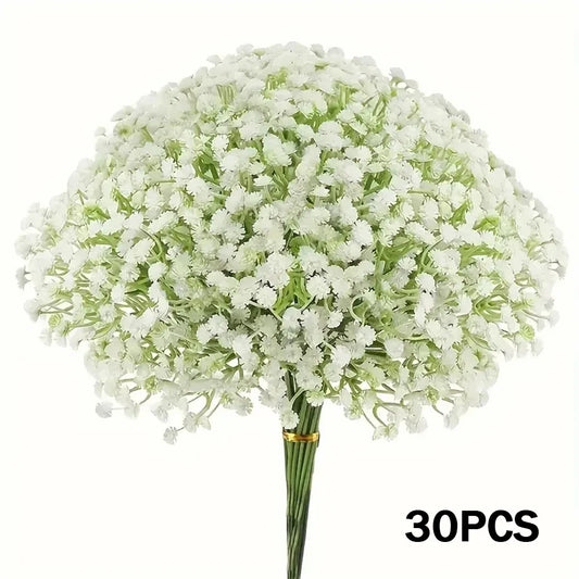 Frendorf | 30 Stück Künstliche Schleierkrautblumen – Real Touch Gypsophila für Hochzeit, Verlobung, Zuhause und Raumdekoration