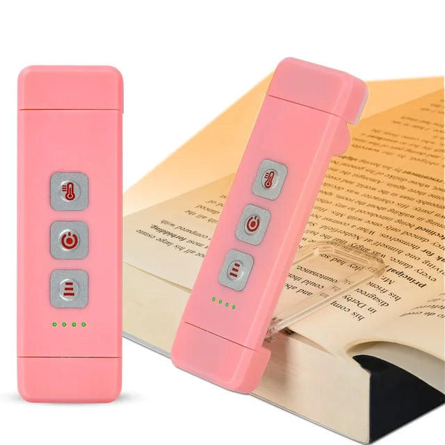 Clip-on Buchlicht, USB wiederaufladbares Leselicht mit Timer, tragbares LED-Lesezeichenlicht für Nachttisch & Schreibtisch