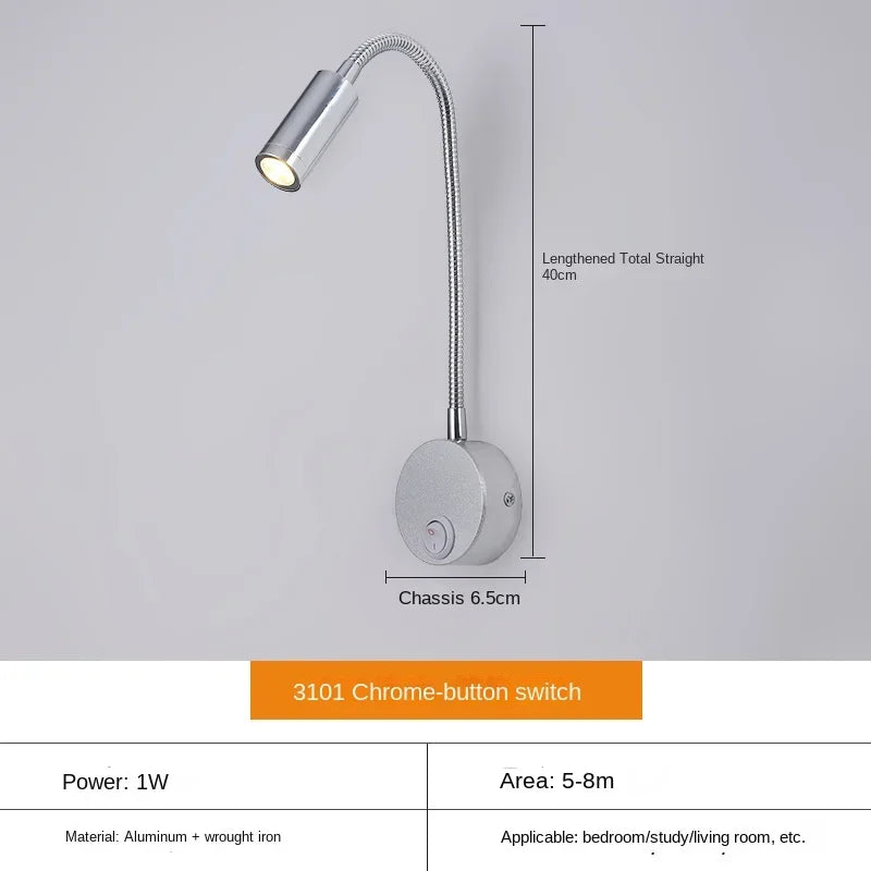 Vielseitige LED-Wandlampe: Modern, Flexibel, Perfekt zum Lesen am Bett
