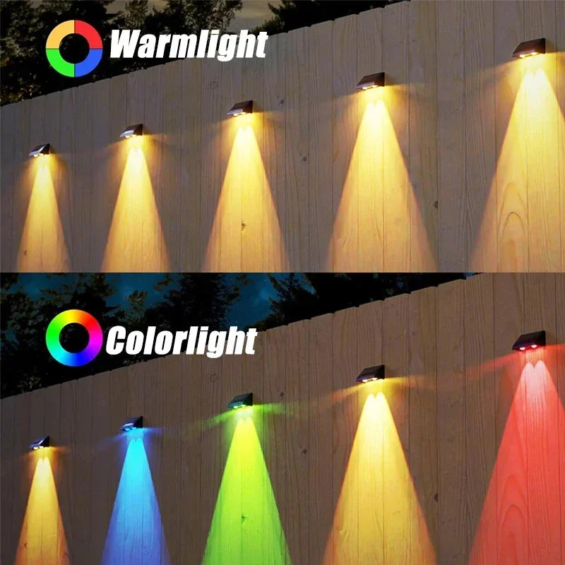 Frendorf | Solar-Wandleuchte LED Außenlampe – Wasserdicht, Solarstrom, 1/2/3/4 LED-Perlen für Veranda, Balkon, Innenhof und Zaun Dekor