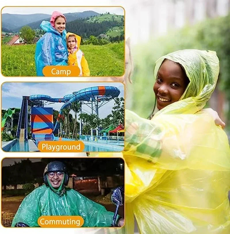 Einweg-Regenmantel-Set - 5/1 Stk tragbare Regenmäntel mit Schlüsselanhängerball für einfaches Reisen - wasserdichte Regenbekleidung für Reisen und Notfälle