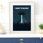 Das X-Files I Want to Believe Poster Wohnraum Dekor Wohnzimmer Schlafzimmer Ästhetik Kunst Wandmalerei Aufkleber