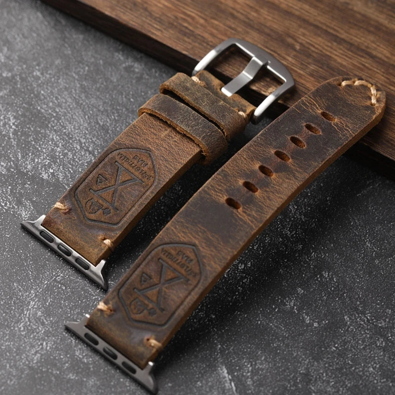 Frendorf | Handgefertigtes echtes Leder Rindsleder Apple Watch Armband