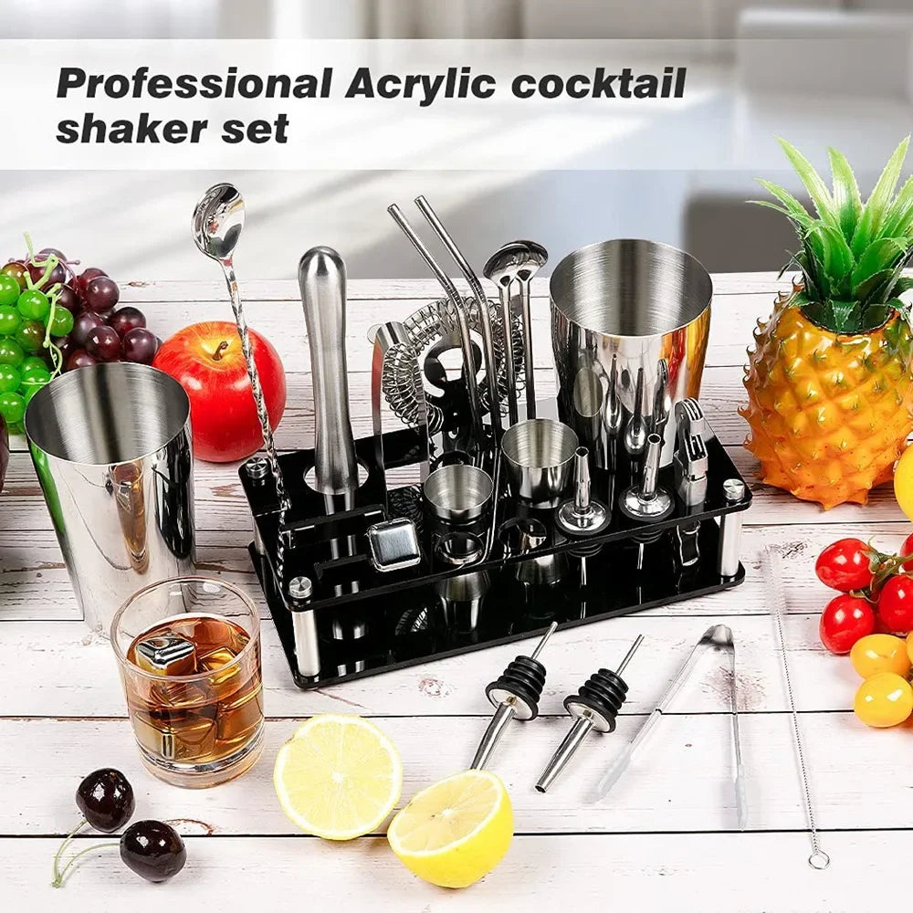 Frendorf | 1-22 Teile Edelstahl Cocktail Shaker Set Cocktail Bar Werkzeuge