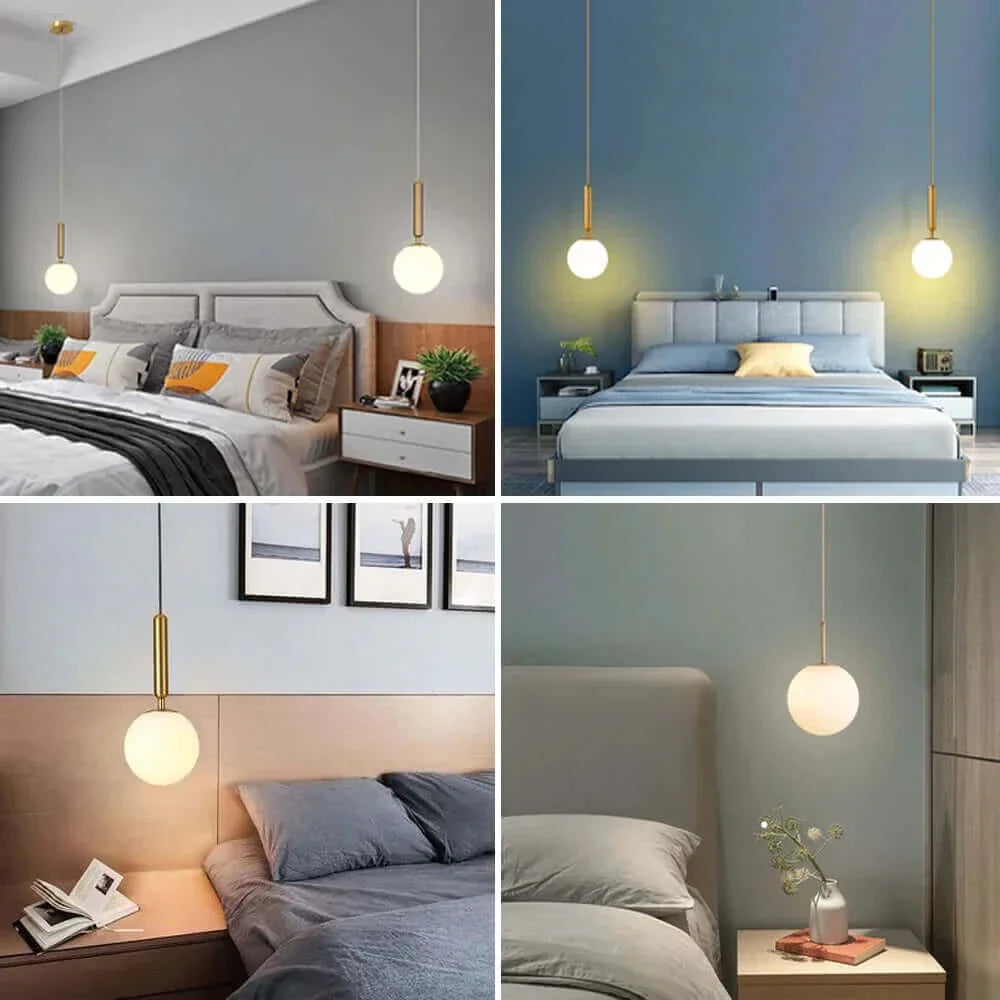 Mid-Century Modern Glas Ball Pendelleuchte