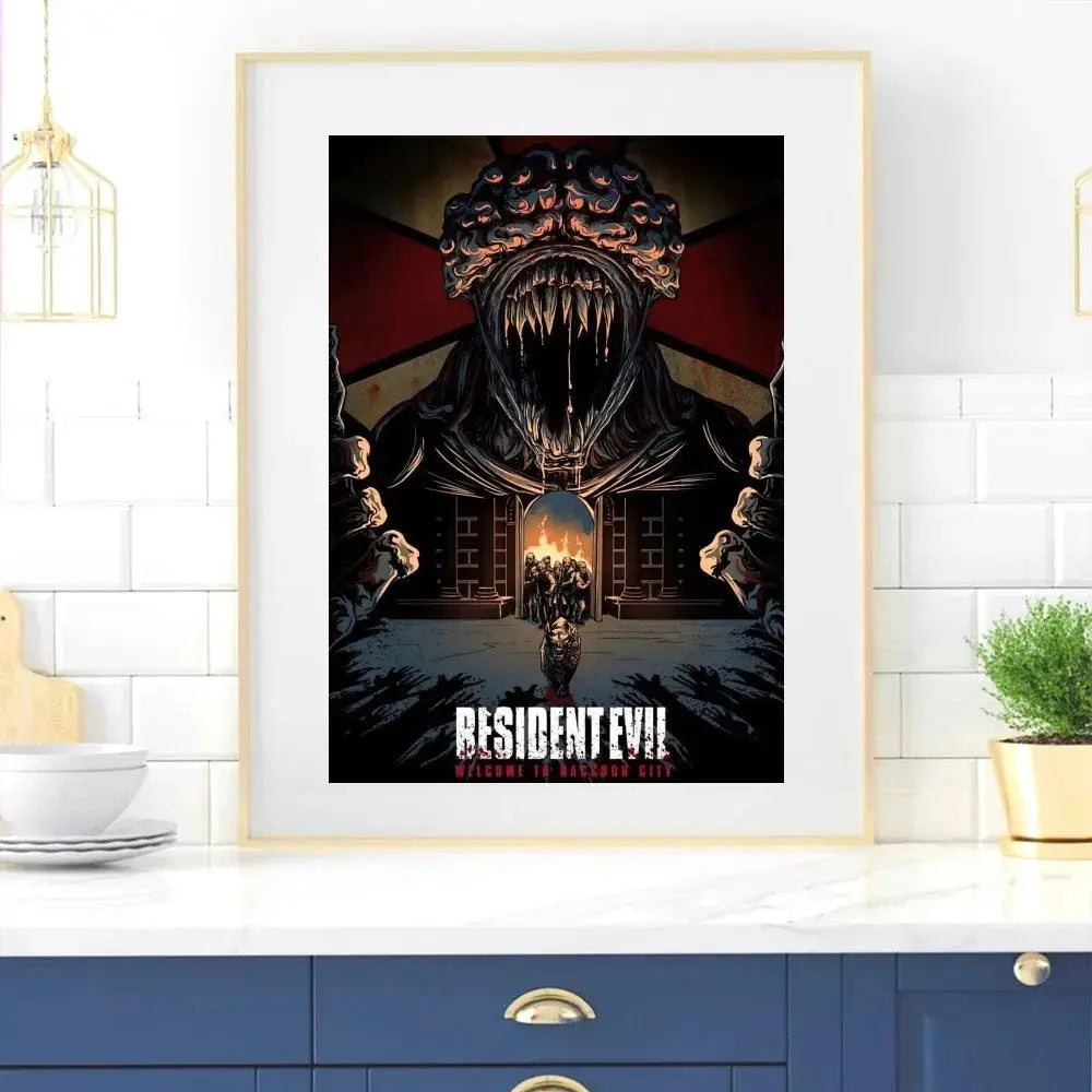Game R-RESIDENT E-EVIL Poster Zuhause Raum Dekor Wohnzimmer Schlafzimmer Ästhetik Kunst Wandmalerei Aufkleber