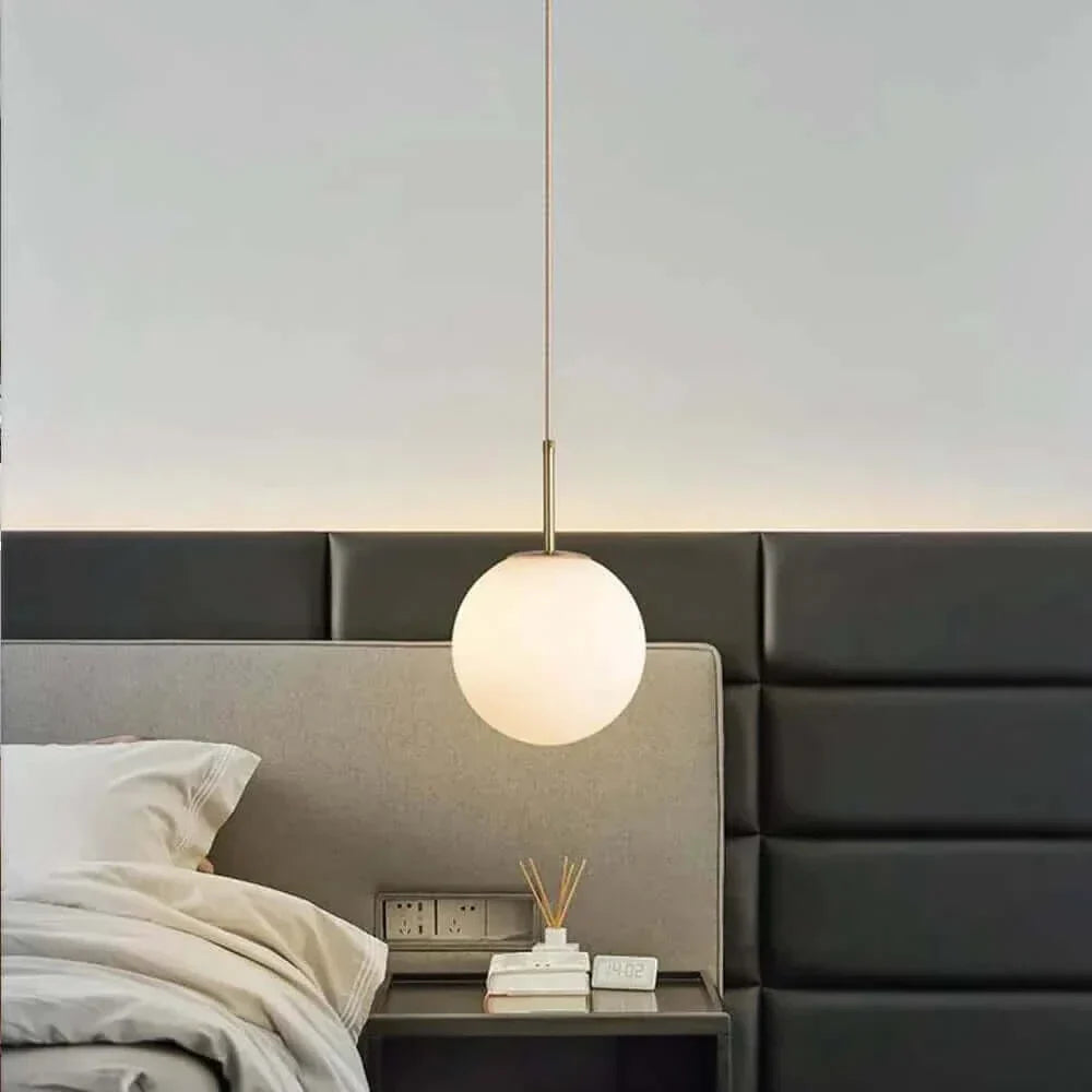Mid-Century Modern Glas Ball Pendelleuchte