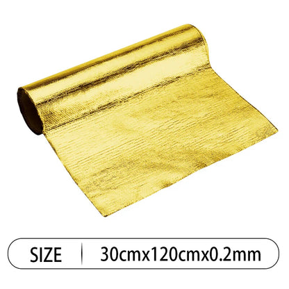 Auto Wärme Schutzfolie Film: Hochtemperaturbeständiges Fiberglas Aluminium Klebeband Tuch - Selbstklebende Wärmedämmungsmatte
