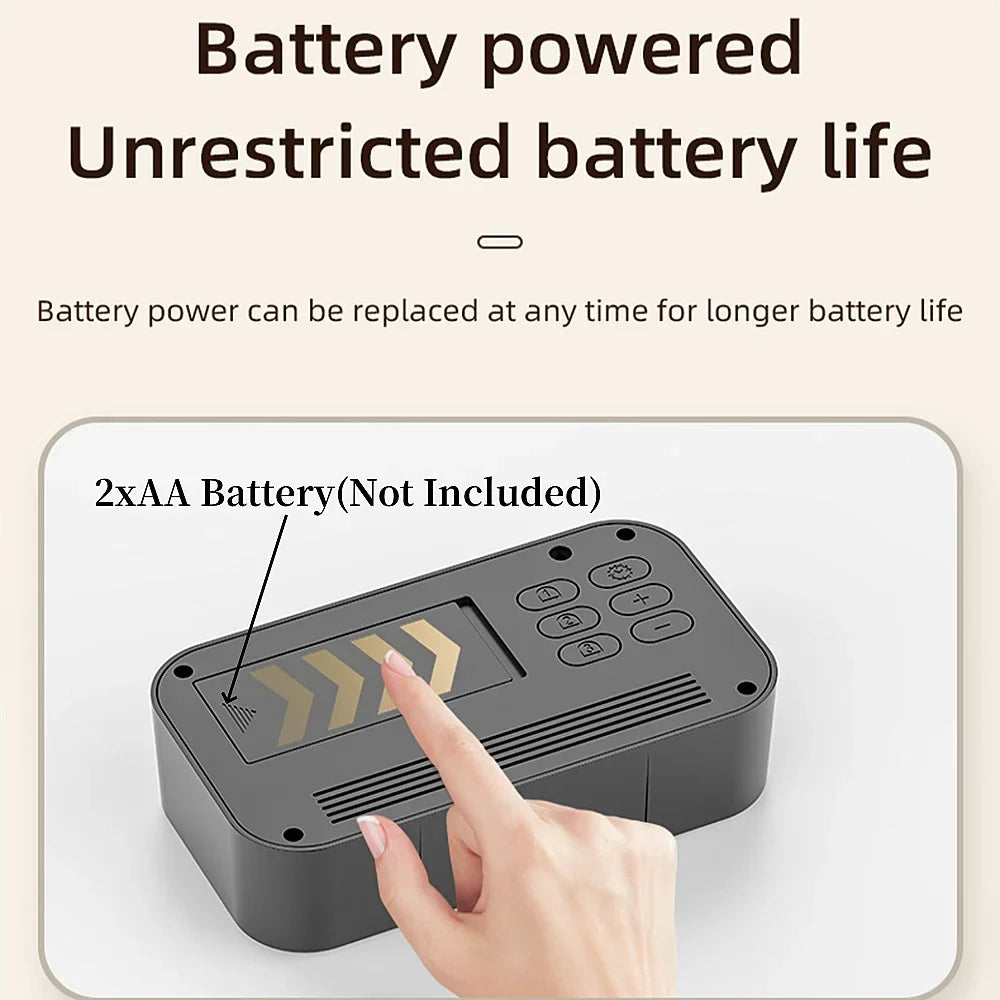 Frendorf | Batteriebetriebene LCD-Wecker mit Temperatur, Datum, Woche & 3 Alarmen – Hintergrundbeleuchtung, Schlummer- & Nachtsichtfunktion – 12/24H Digitaluhr