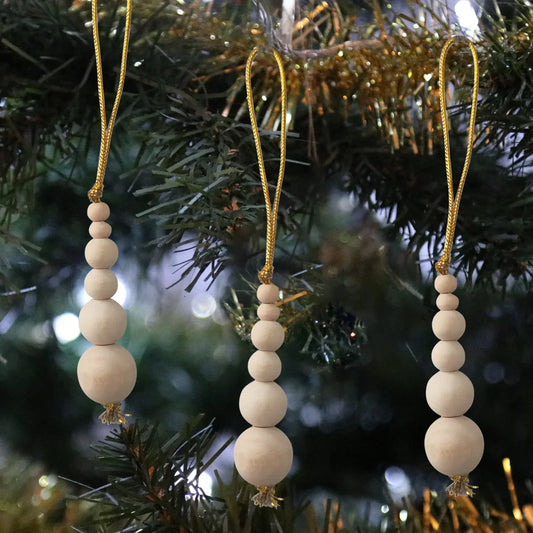 Frendorf | 3 Teile Holzperlen Weihnachtsbaum Dekor