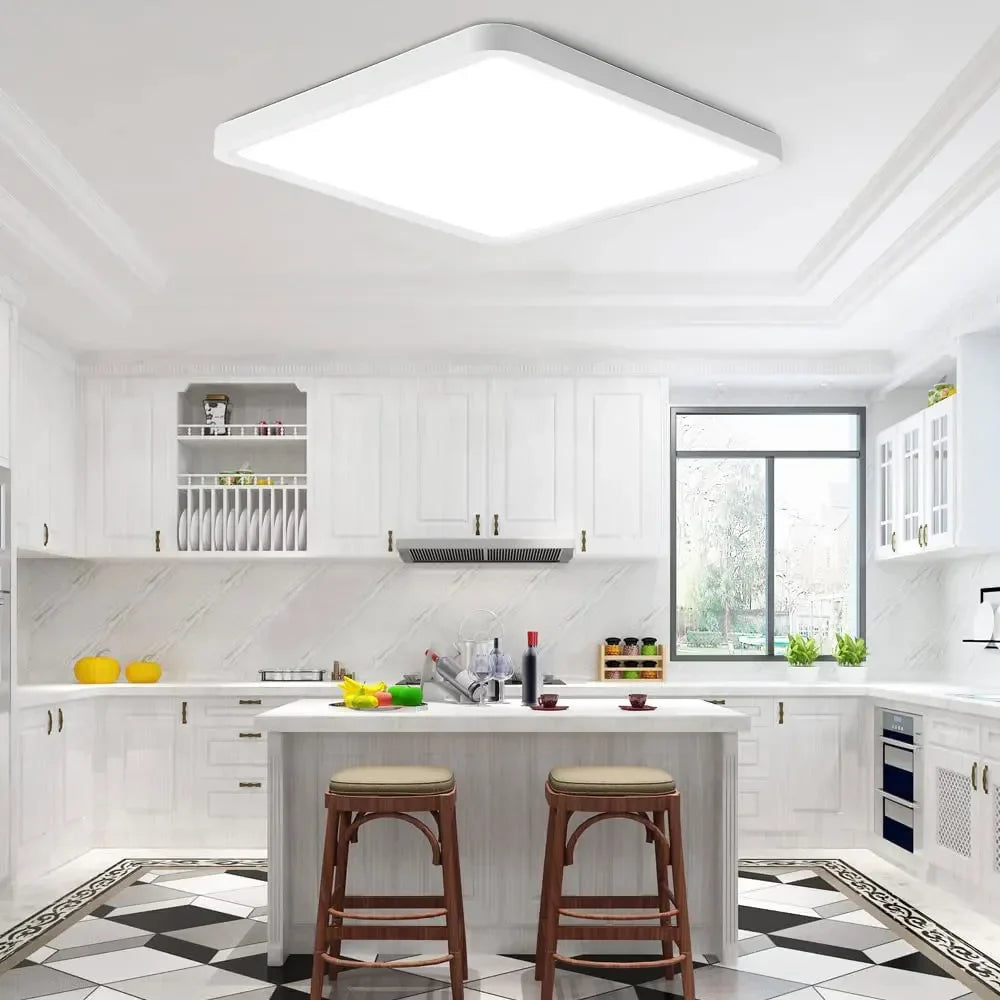 Frendorf | 12-Zoll LED-Deckenleuchte – Quadratische schlanke moderne Leuchte mit Fernbedienung für Schlafzimmer, Wohnzimmer, Flur und Küche