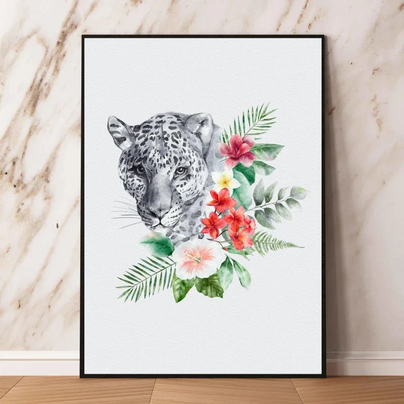 Leinwandbild von Rehen mit Blumen und anderen Tieren ist das beste Geschenk für Freunde und Geliebte