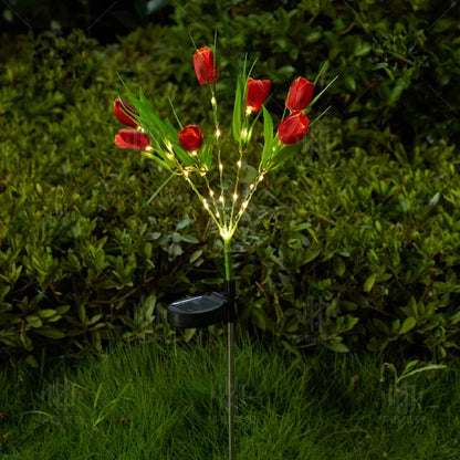 Frendorf | GlowPetal Solartulpe | Dekoleuchte für Garten & Balkon | LED-Licht & Wetterfest | Tulpenform mit Solarpanel