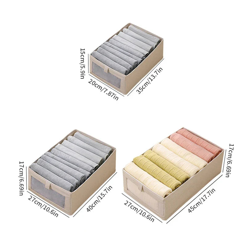 Frendorf | Boxvero Aufbewahrungsbox | Mit Sichtfenster & Faltbar | Atmungsaktiver Leinenstoff | In M, L, XL