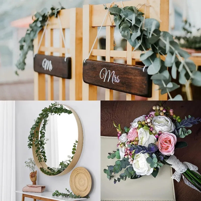 Frendorf | 12/10ST Äucalyptusblätter Sträuße – Künstliche Fake Eukalyptuszweige für Hochzeiten, Wohnkultur, DIY-Projekte und Fotografie