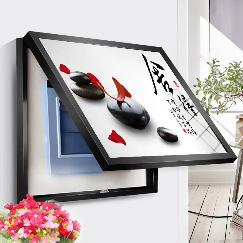 Elektrische Zählerkasten Dekor - Stromschalter Verstecken Abdeckung Wand Leinwand Poster Gemälde 40x30cm - Wohndesign Malerei Dekorativ