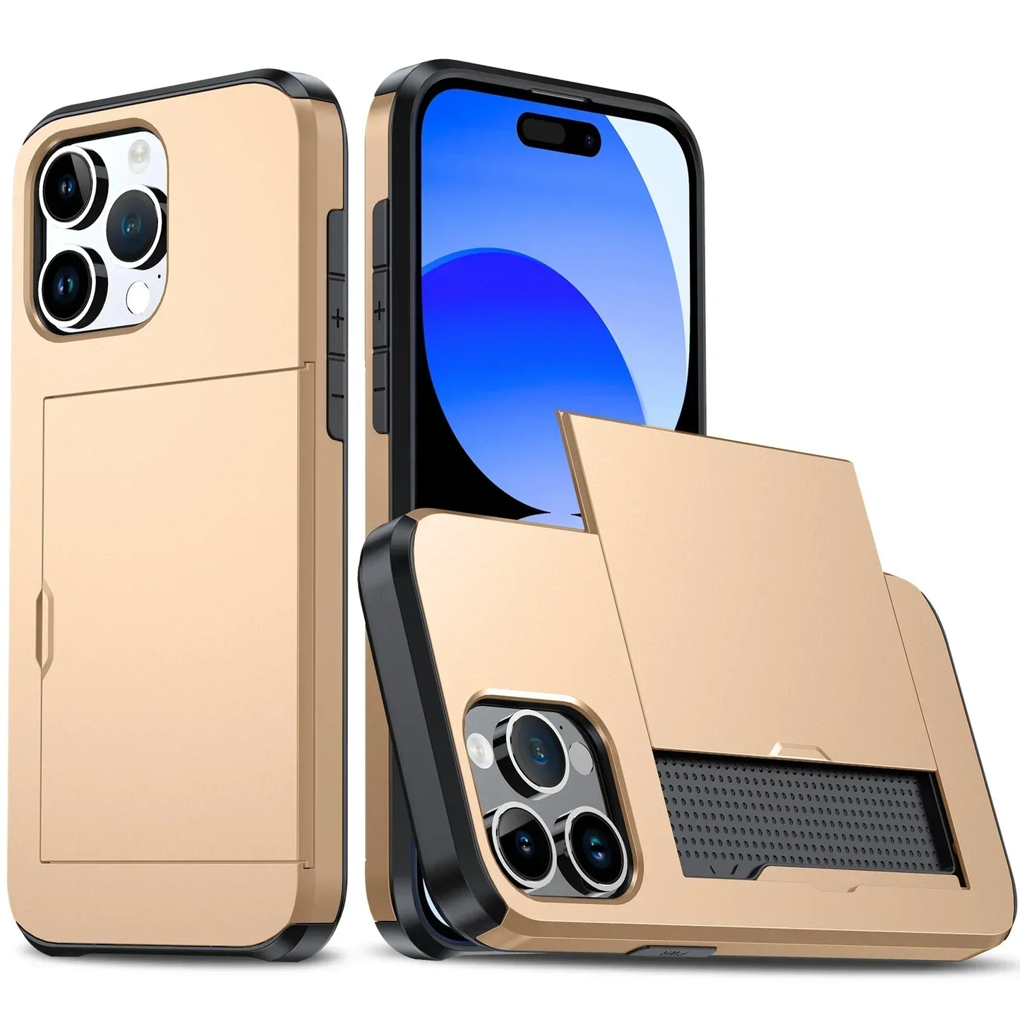 Frendorf | LuxShield iPhone-Hülle mit Kartenhalter | Schlankes Design | Kartenaufbewahrung | Schutz & Stil