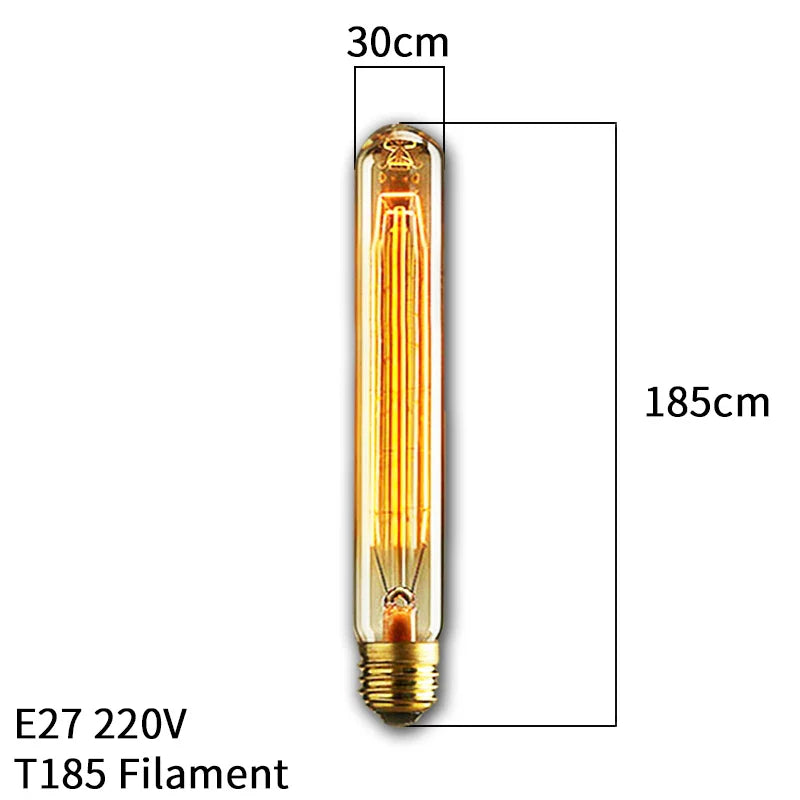 Dimmbar Edison Glühbirne (40W, E27 Sockel) - Vintage Stil Fadenlampe für Retro-Beleuchtung Vintage Edison Lampe Retro Licht