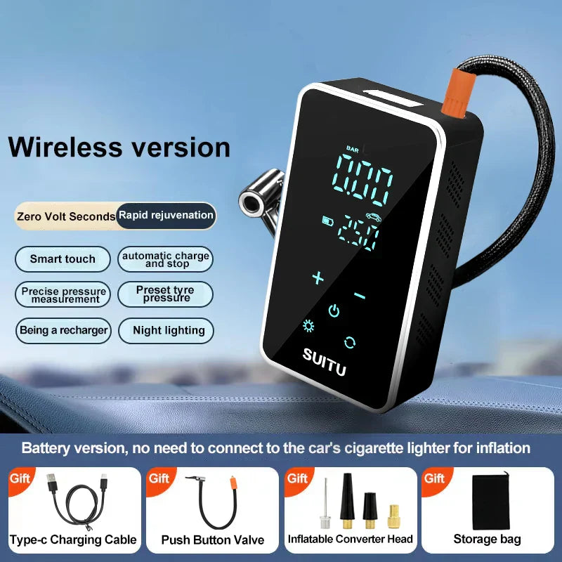 Frendorf | Electric Tire Inflator – Tragbare elektrische Luftpumpe mit Touchscreen & 150psi Druck