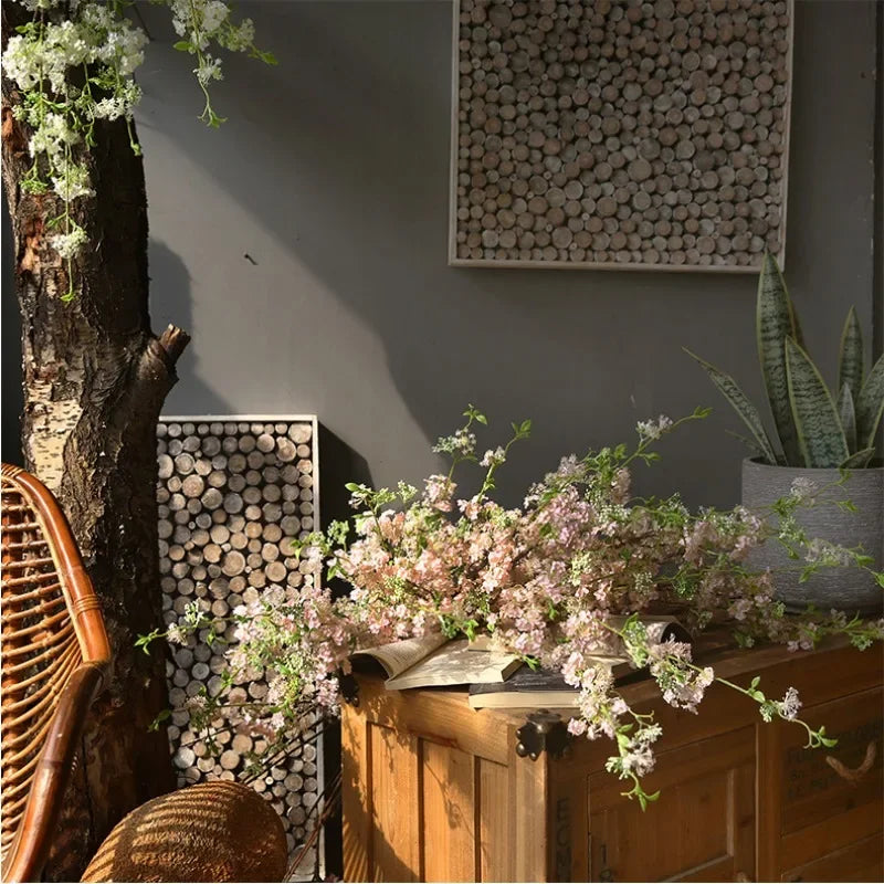 Frendorf | 100 cm Schnee-Weide Kunstblumen – Seidenstruktur Amerikanischer Pastoraler Stil für Hochzeit, Wohnzimmer und DIY Dekoration