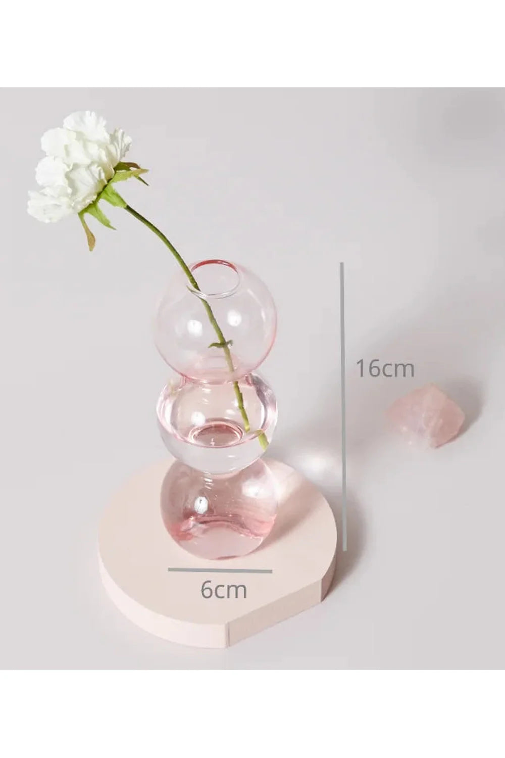 Pink Glass Taper Kerzenhalter