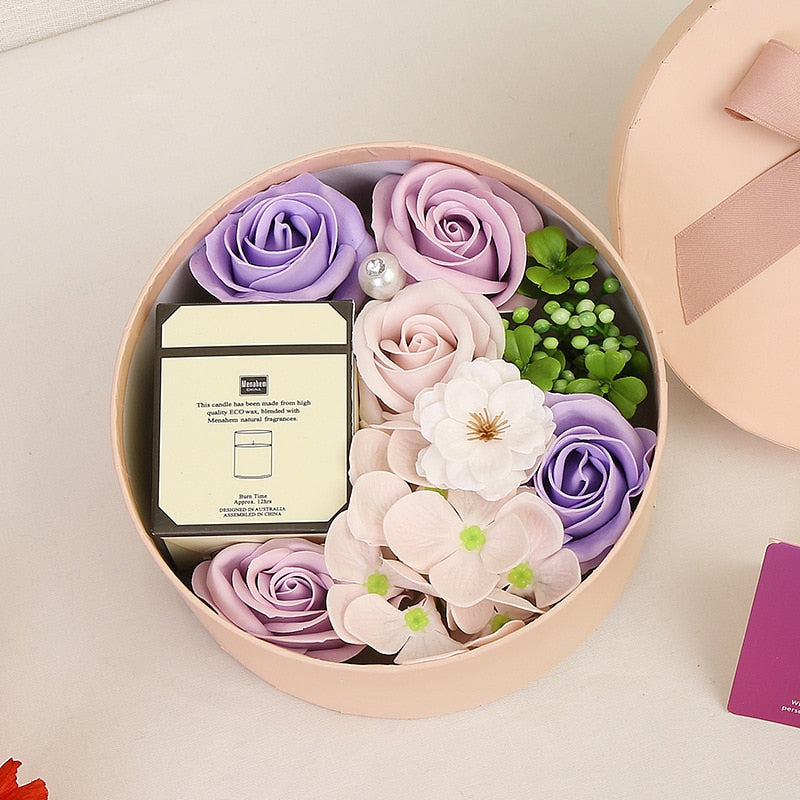 Frendorf | Künstliches Rosen Duftkerze Geschenkschachtel