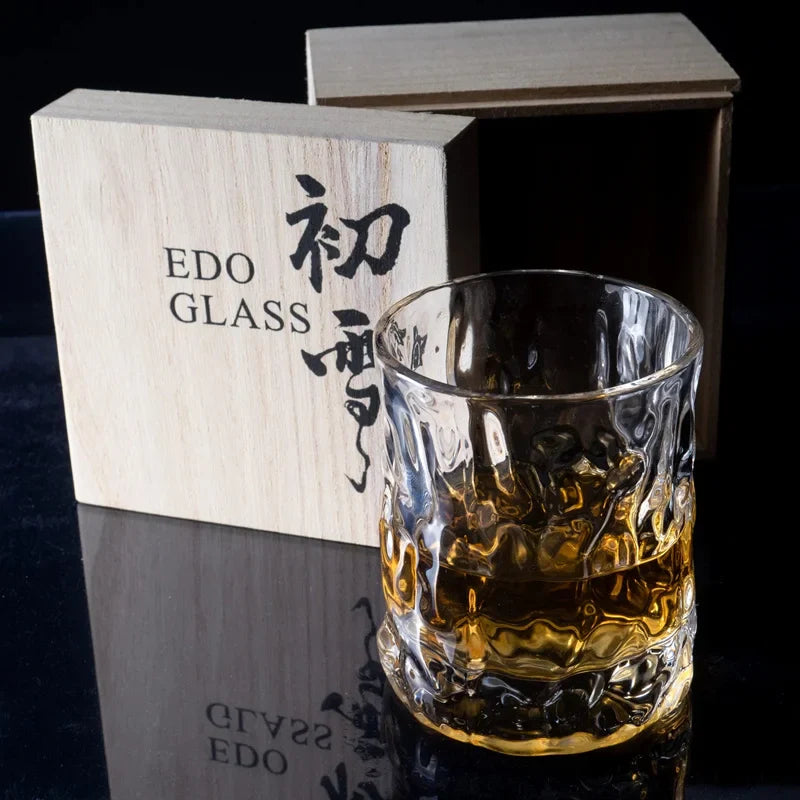 Dickes schweres Whisky-Glas im japanischen Stil Hammer-Kristall-Weingläser Old-Fashioned Cognac Whisky Tumbler Snifter Becher Bierkrug