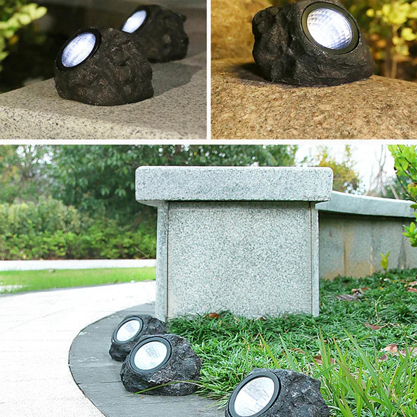Frendorf | Wasserdichte Außen Solar Felsen Spotlight Lampen