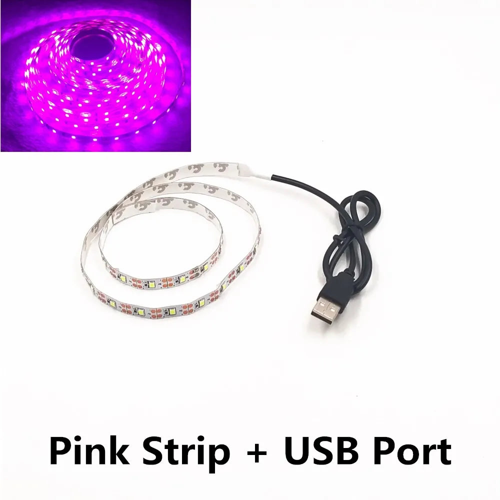 USB LED Nachtlichtstreifen - DC5V, SMD 3528, 50CM 1M 2M 3M 4M 5M Längen, mit USB-Anschluss für TV, PC, Laptop