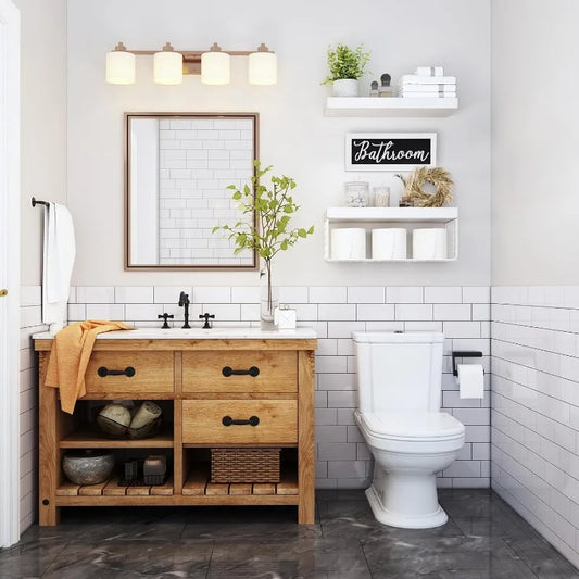 Frendorf | Badezimmerregale über der Toilette - Landhausstil Dekor Set