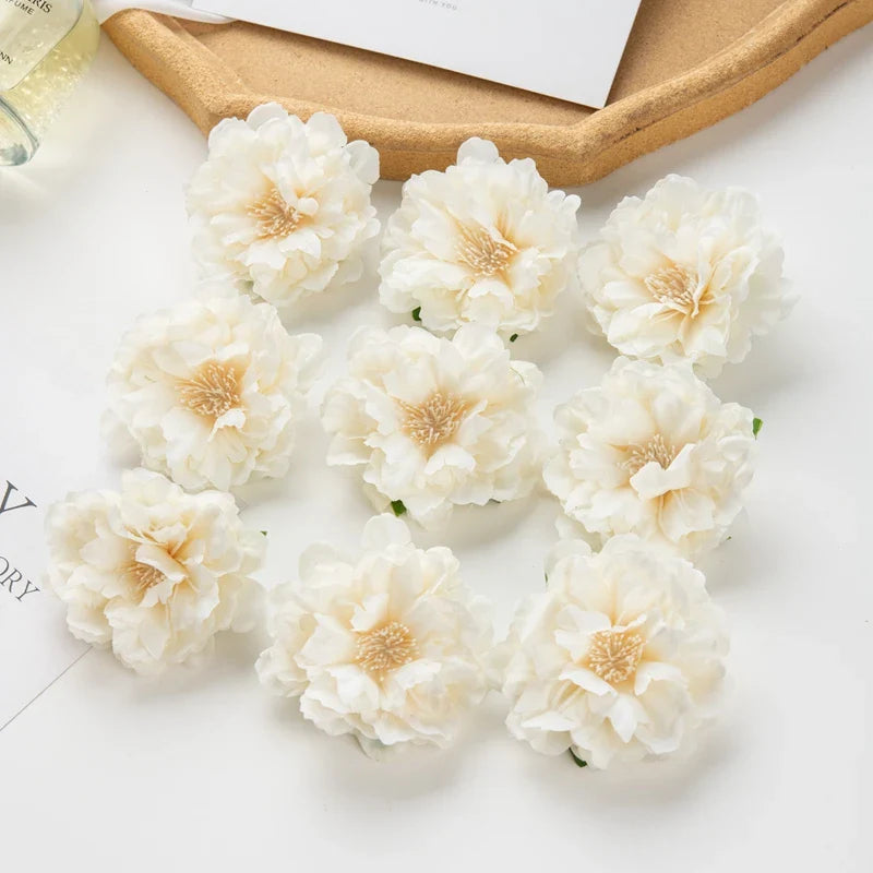 Frendorf | 10 Stück Künstliche Seiden-Pfingstrosenblüten – DIY Bastel Fake Staubblüten für Hochzeiten, Zuhause, Valentinstag und Außen Dekoration